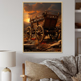 Old American Cart In Texas Horizon - Old American Cart Canvas Wall Art