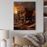 Old American Cart In Texas Horizon - Old American Cart Canvas Wall Art