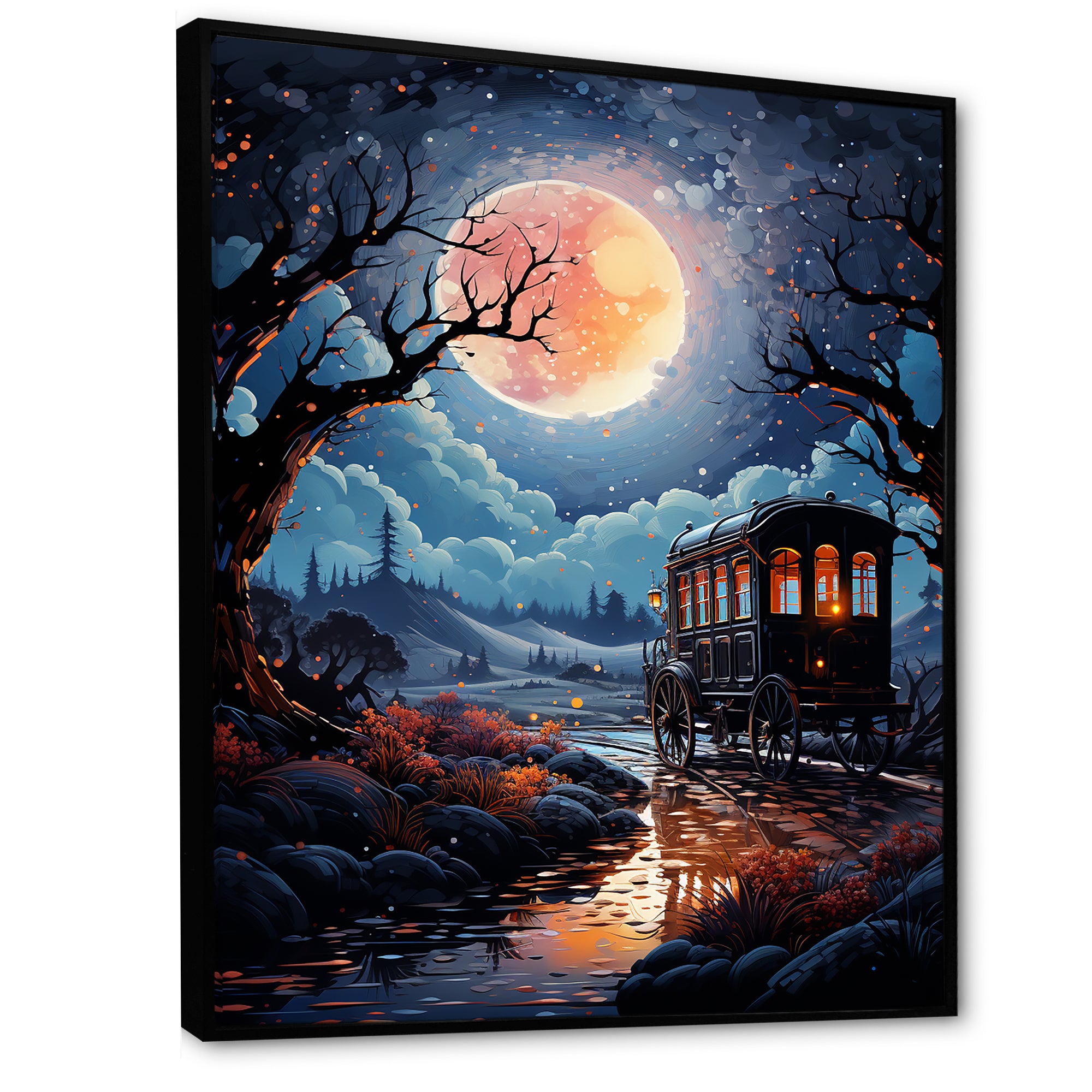 A Fantasy Gothic Old Cart - Old American Cart Canvas Wall Art