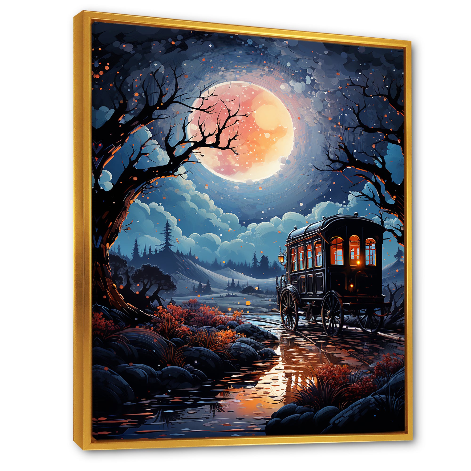 A Fantasy Gothic Old Cart - Old American Cart Canvas Wall Art
