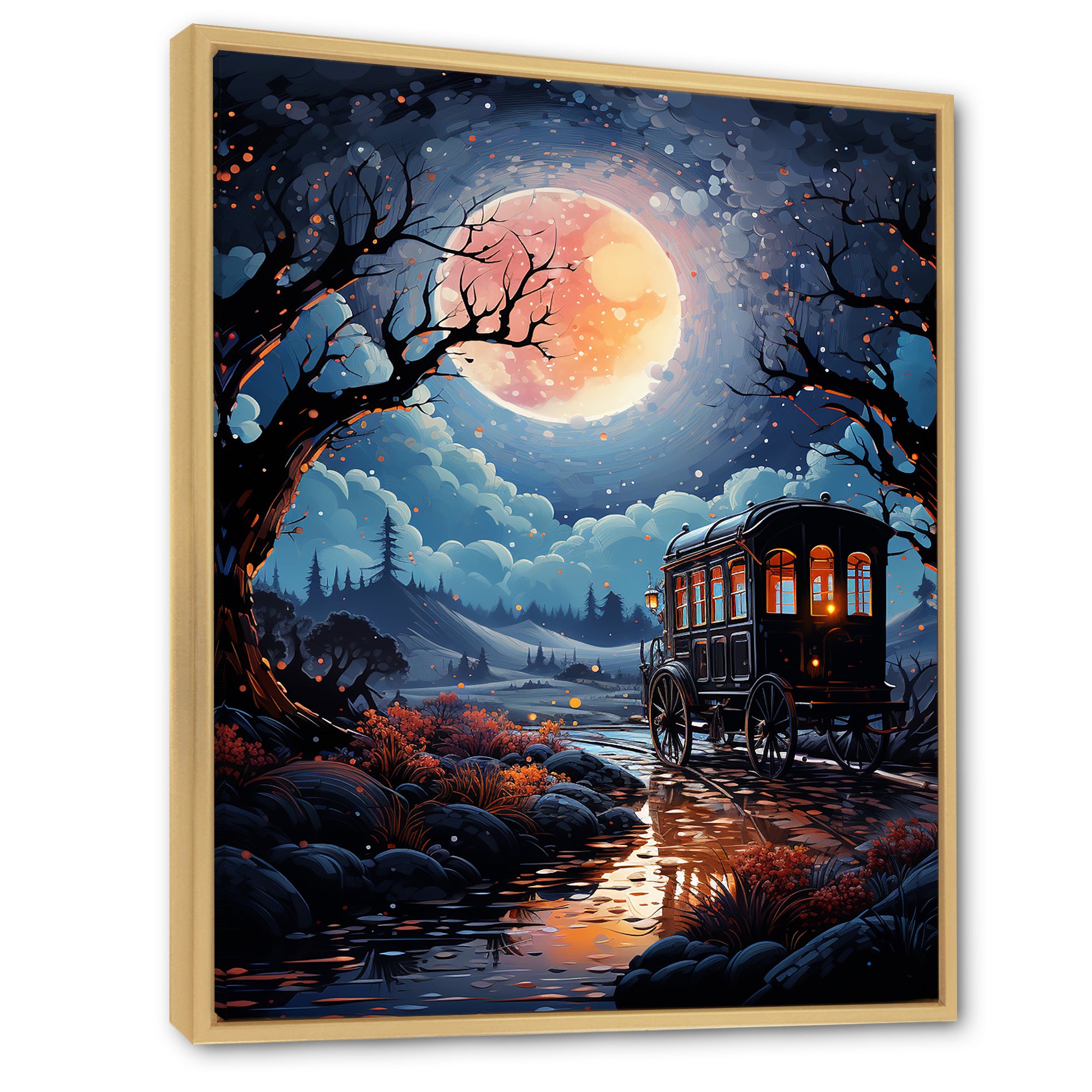 A Fantasy Gothic Old Cart - Old American Cart Canvas Wall Art