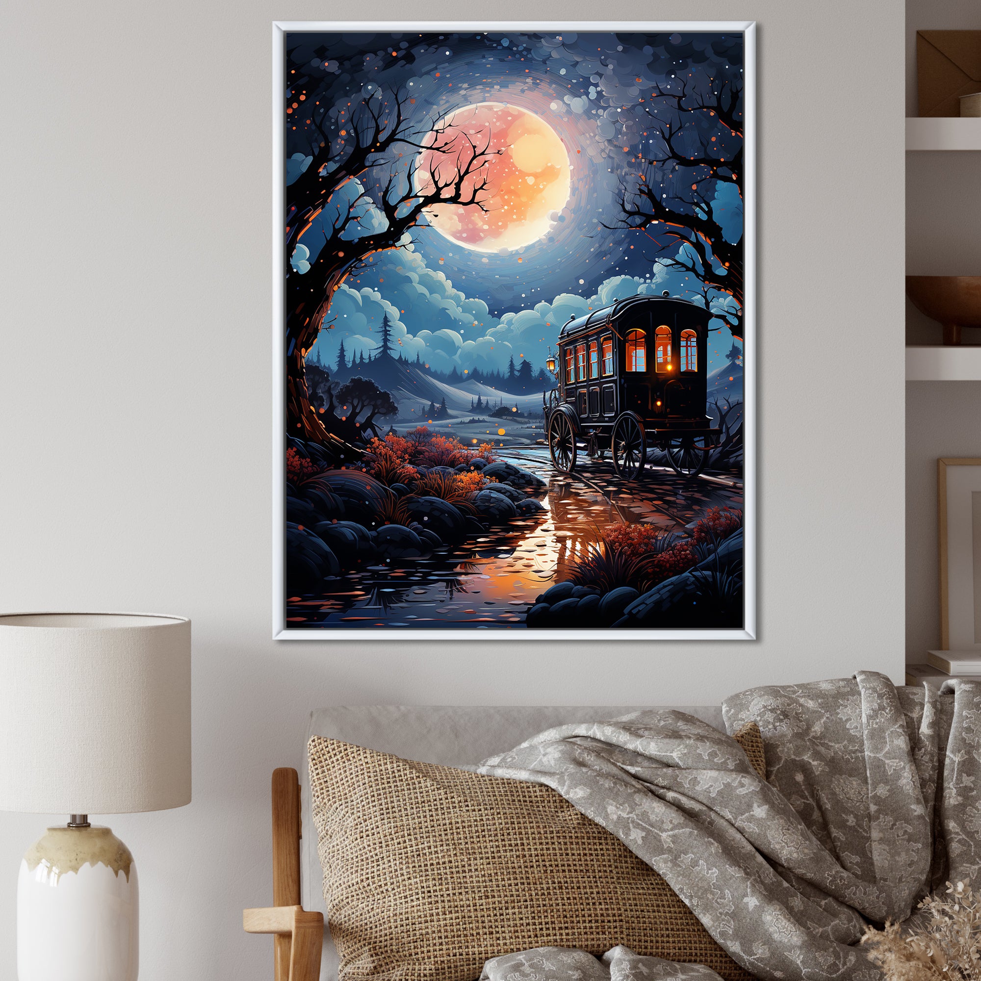 A Fantasy Gothic Old Cart - Old American Cart Canvas Wall Art
