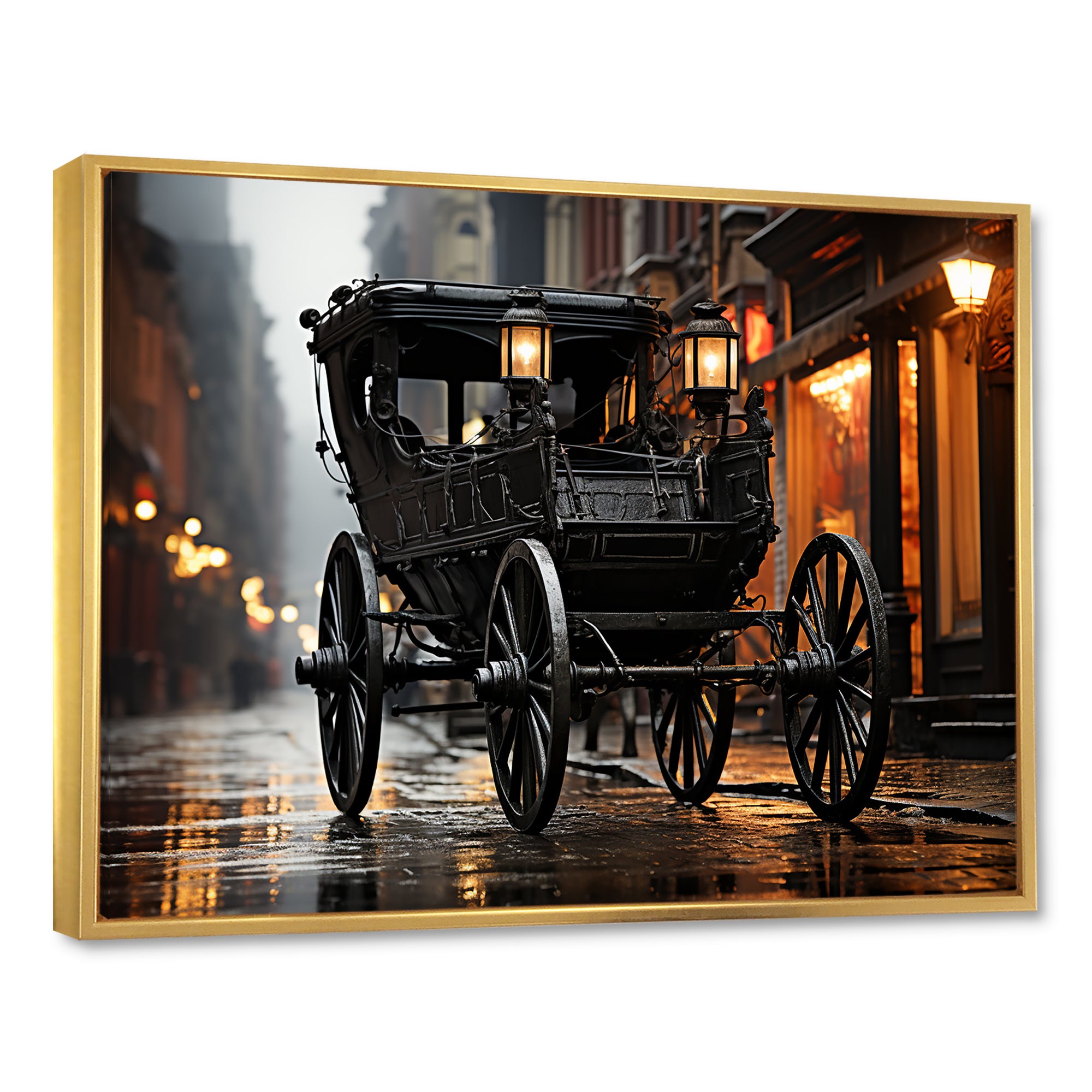 A Romantic Gothic Old Cart - Old American Cart Canvas Wall Art