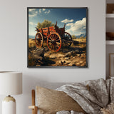 Old American Cart In Usa - Old American Cart Canvas Wall Art