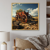 Old American Cart In Usa - Old American Cart Canvas Wall Art