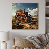Old American Cart In Usa - Old American Cart Canvas Wall Art