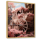 Romanticism Pink Wedding Carriage - Old American Cart Canvas Wall Art