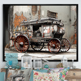 Street Art Vintage Carriage Cart - Old American Cart Canvas Wall Art