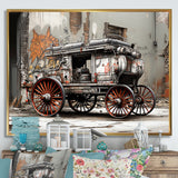 Street Art Vintage Carriage Cart - Old American Cart Canvas Wall Art
