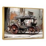 Street Art Vintage Carriage Cart - Old American Cart Canvas Wall Art