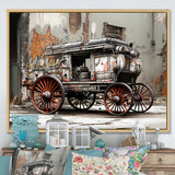 Street Art Vintage Carriage Cart - Old American Cart Canvas Wall Art