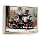 Street Art Vintage Carriage Cart - Old American Cart Canvas Wall Art