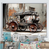 Street Art Vintage Carriage Cart - Old American Cart Canvas Wall Art