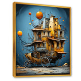 Surrealism Carriage Cart House Transportation - Old American Cart Canvas Wall Art