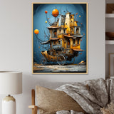 Surrealism Carriage Cart House Transportation - Old American Cart Canvas Wall Art