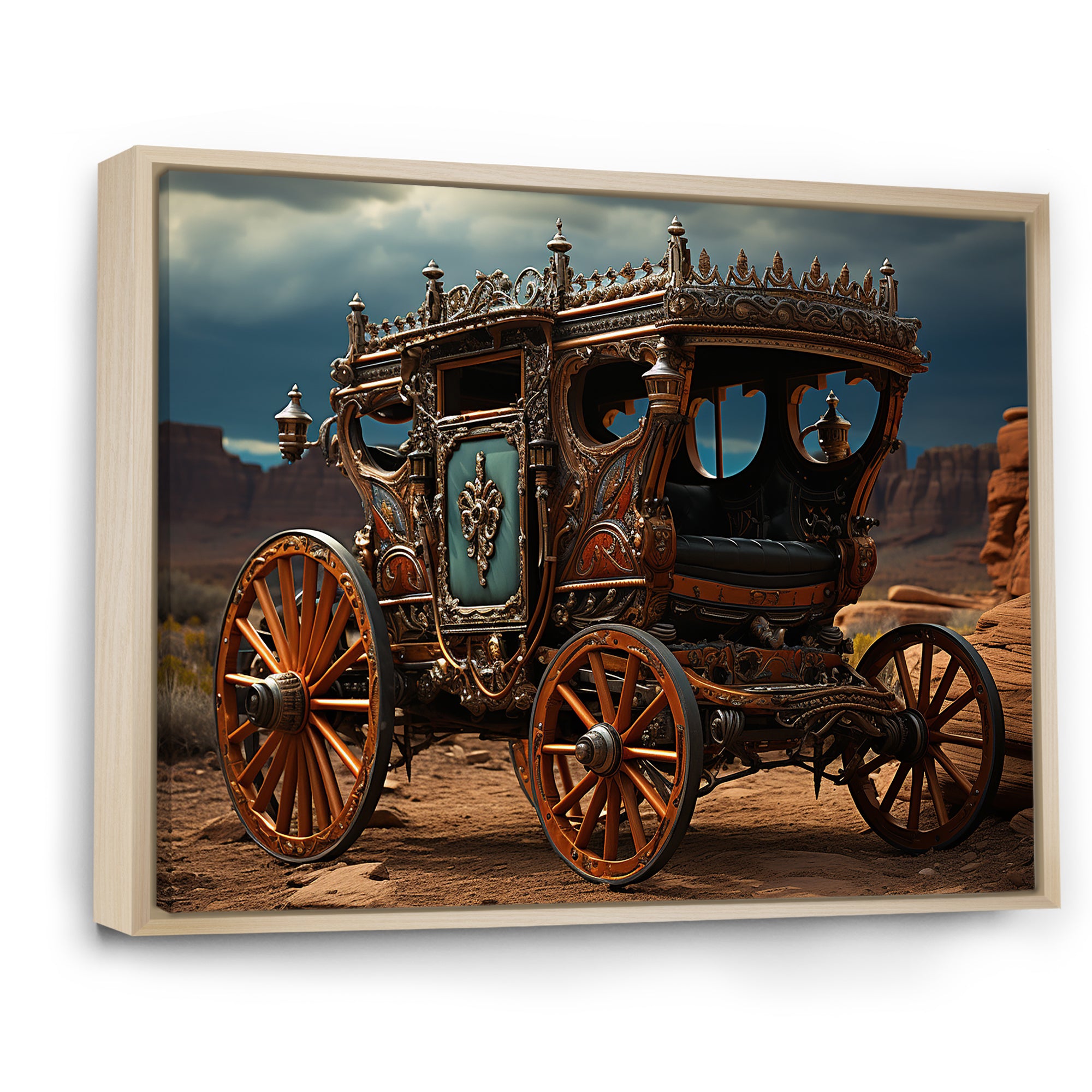 Fantasy Western Wagon In Usa - Old American Cart Canvas Wall Art