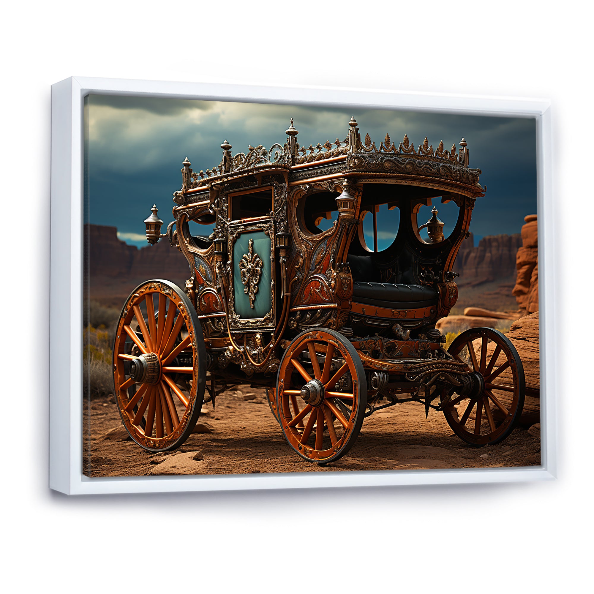 Fantasy Western Wagon In Usa - Old American Cart Canvas Wall Art