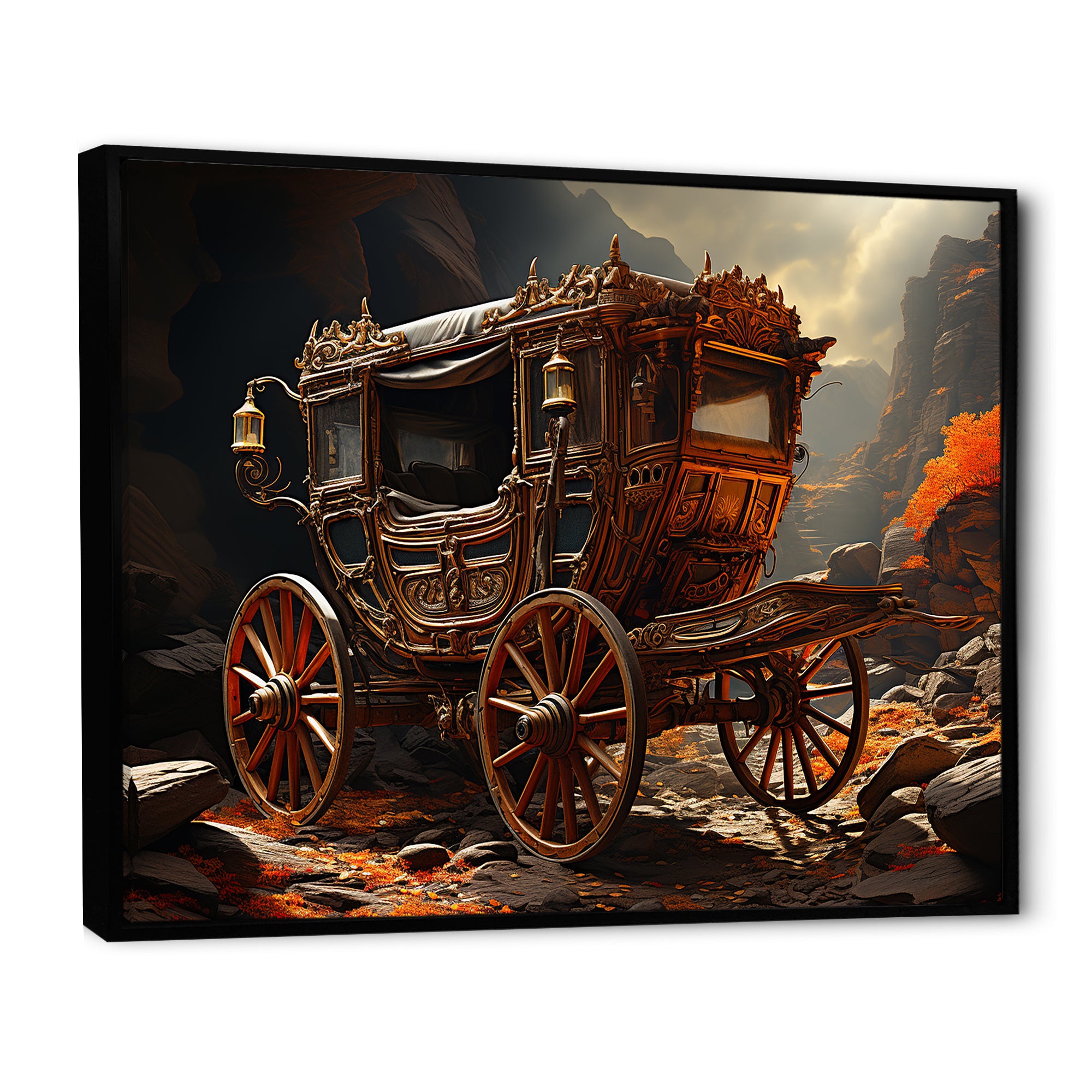 Fantasy Cart Adventure - Old American Cart Canvas Wall Art