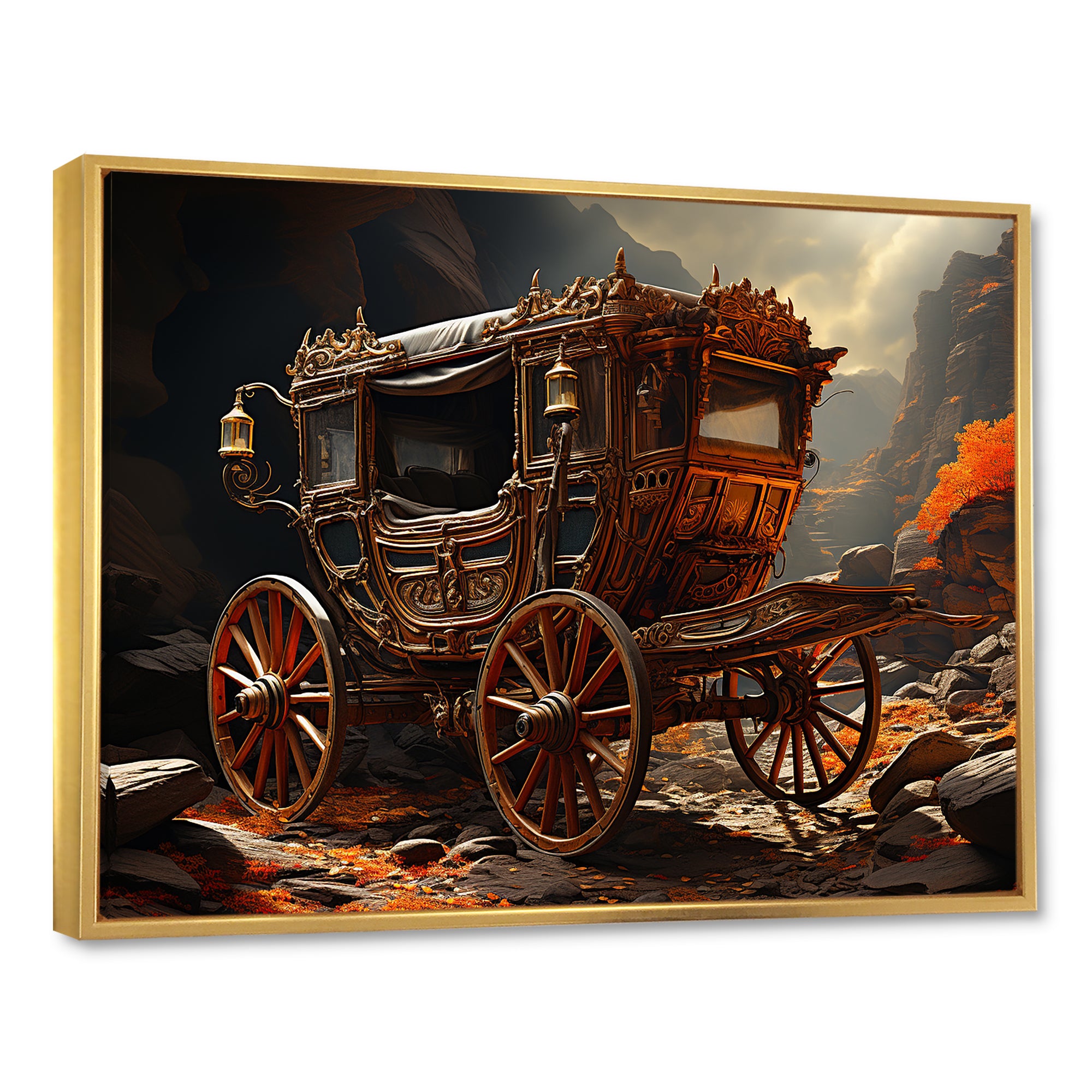 Fantasy Cart Adventure - Old American Cart Canvas Wall Art