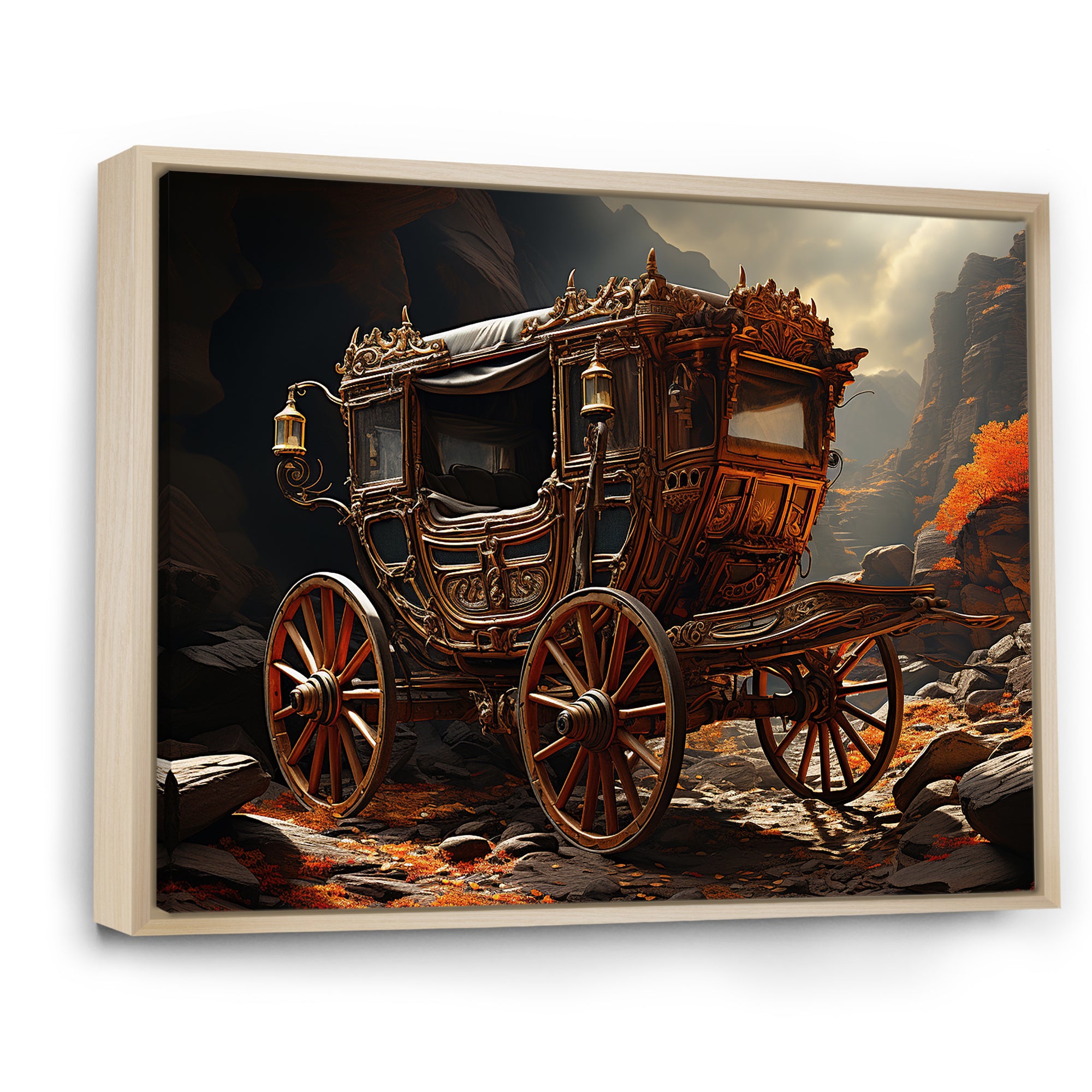 Fantasy Cart Adventure - Old American Cart Canvas Wall Art