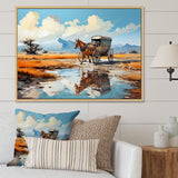 Old Western Wagon In Nevada I - Old American Cart Canvas Wall Art