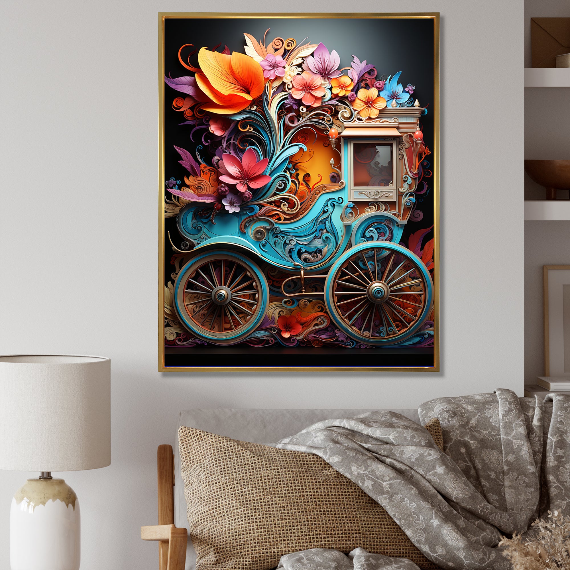 Pop Art Cart Retro - Old American Cart Canvas Wall Art