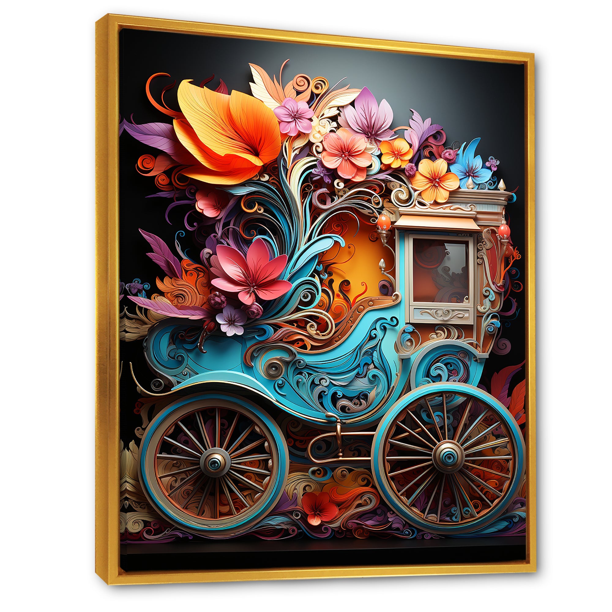 Pop Art Cart Retro - Old American Cart Canvas Wall Art