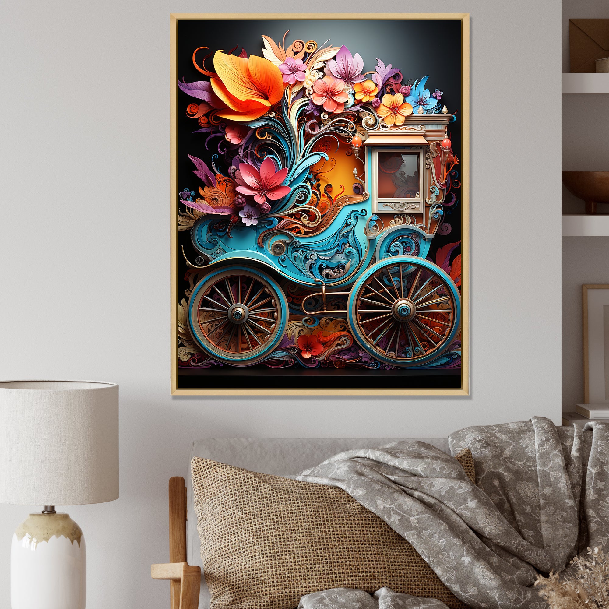 Pop Art Cart Retro - Old American Cart Canvas Wall Art