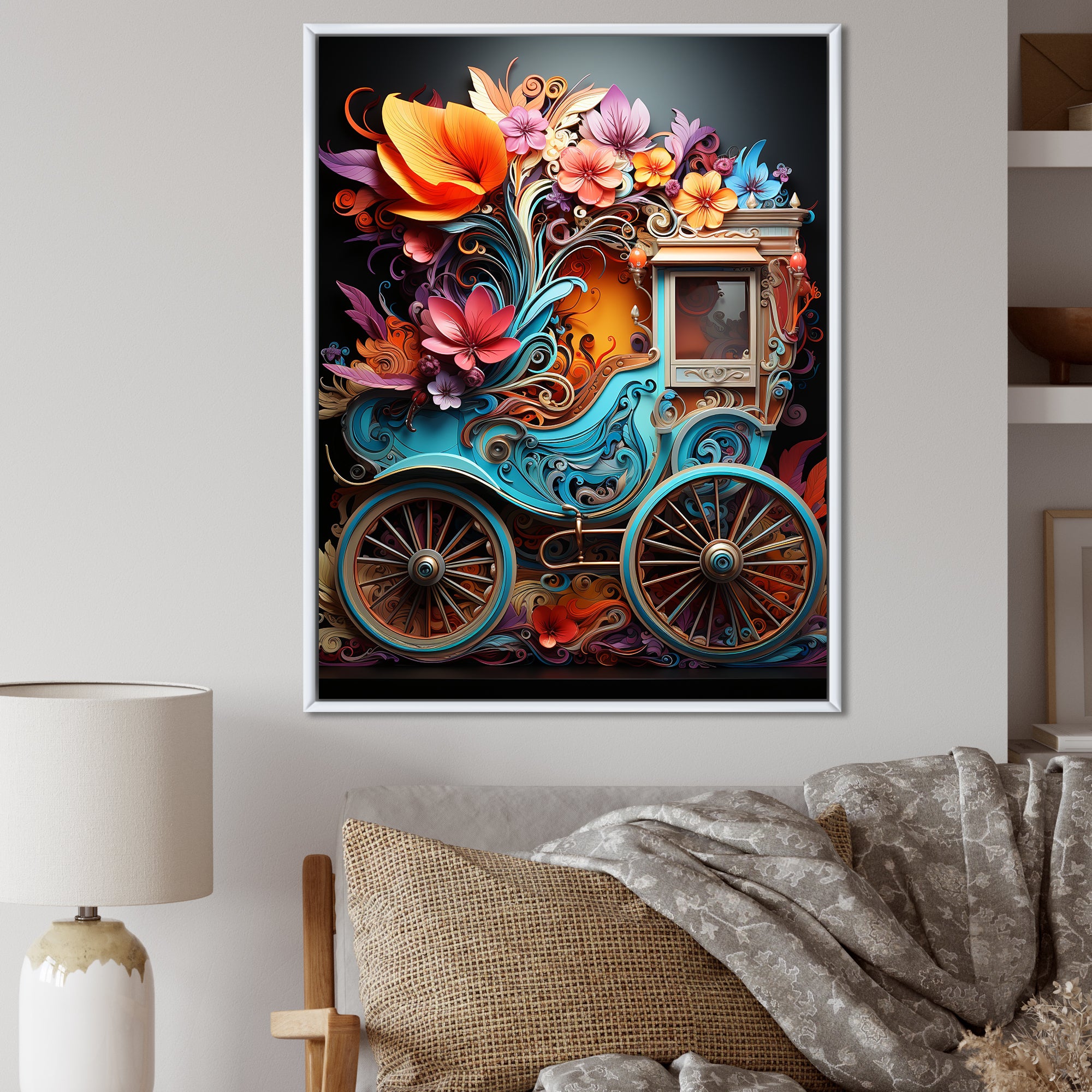 Pop Art Cart Retro - Old American Cart Canvas Wall Art