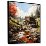 Rustic Red Us Carriage Cart - Old American Cart Canvas Wall Art