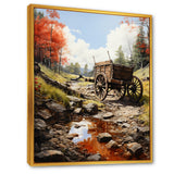 Rustic Red Us Carriage Cart - Old American Cart Canvas Wall Art