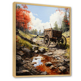 Rustic Red Us Carriage Cart - Old American Cart Canvas Wall Art