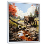 Rustic Red Us Carriage Cart - Old American Cart Canvas Wall Art