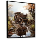 Watercolor Old Carriage Cart Memory - Old American Cart Canvas Wall Art