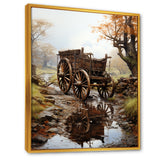 Watercolor Old Carriage Cart Memory - Old American Cart Canvas Wall Art