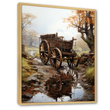 Watercolor Old Carriage Cart Memory - Old American Cart Canvas Wall Art