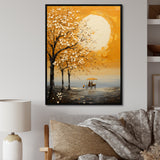 Yellow Old Carriage Cart Melody - Old American Cart Canvas Wall Art