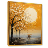 Yellow Old Carriage Cart Melody - Old American Cart Canvas Wall Art
