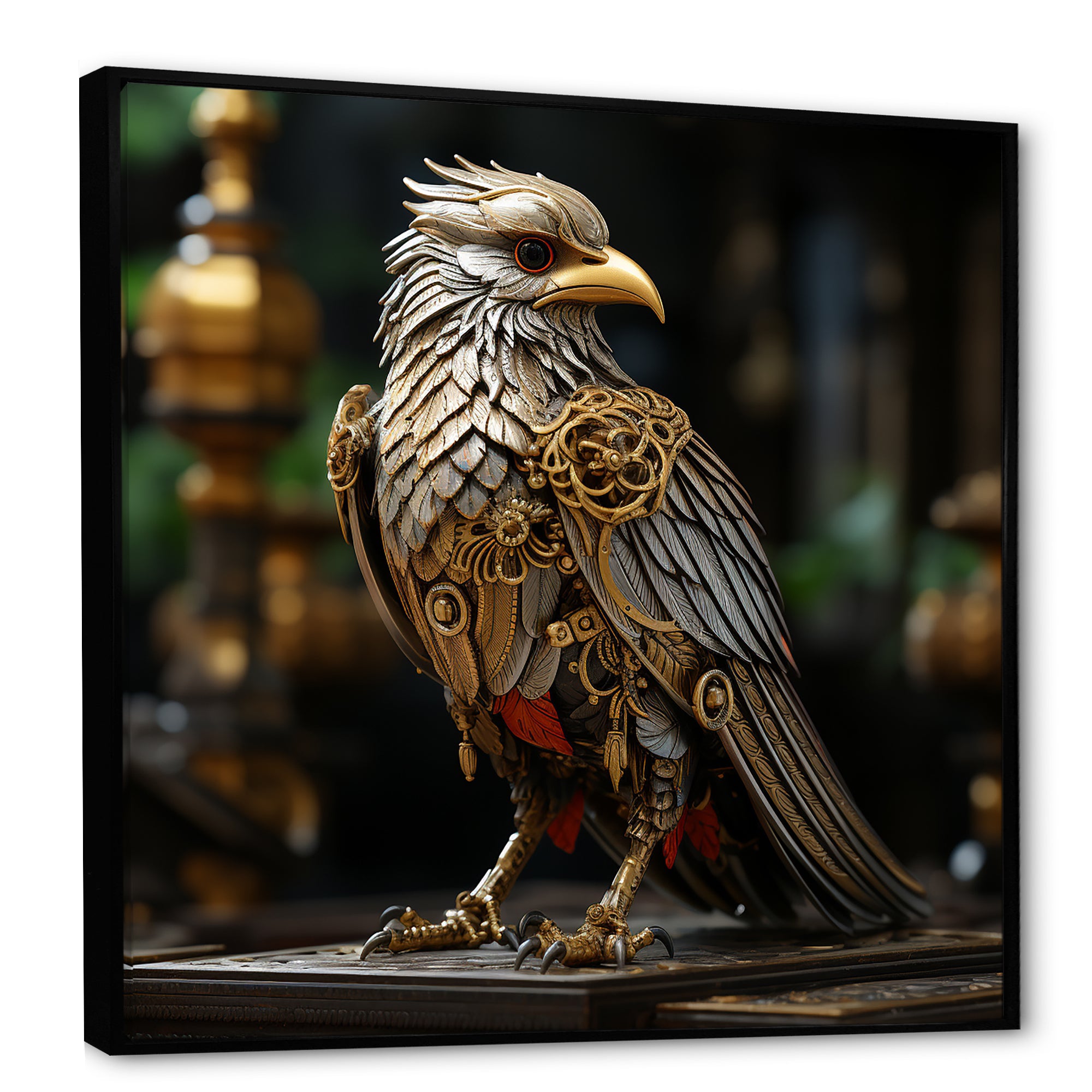 Gold Whimsical Baroque Bird - Bird Wall Decor
