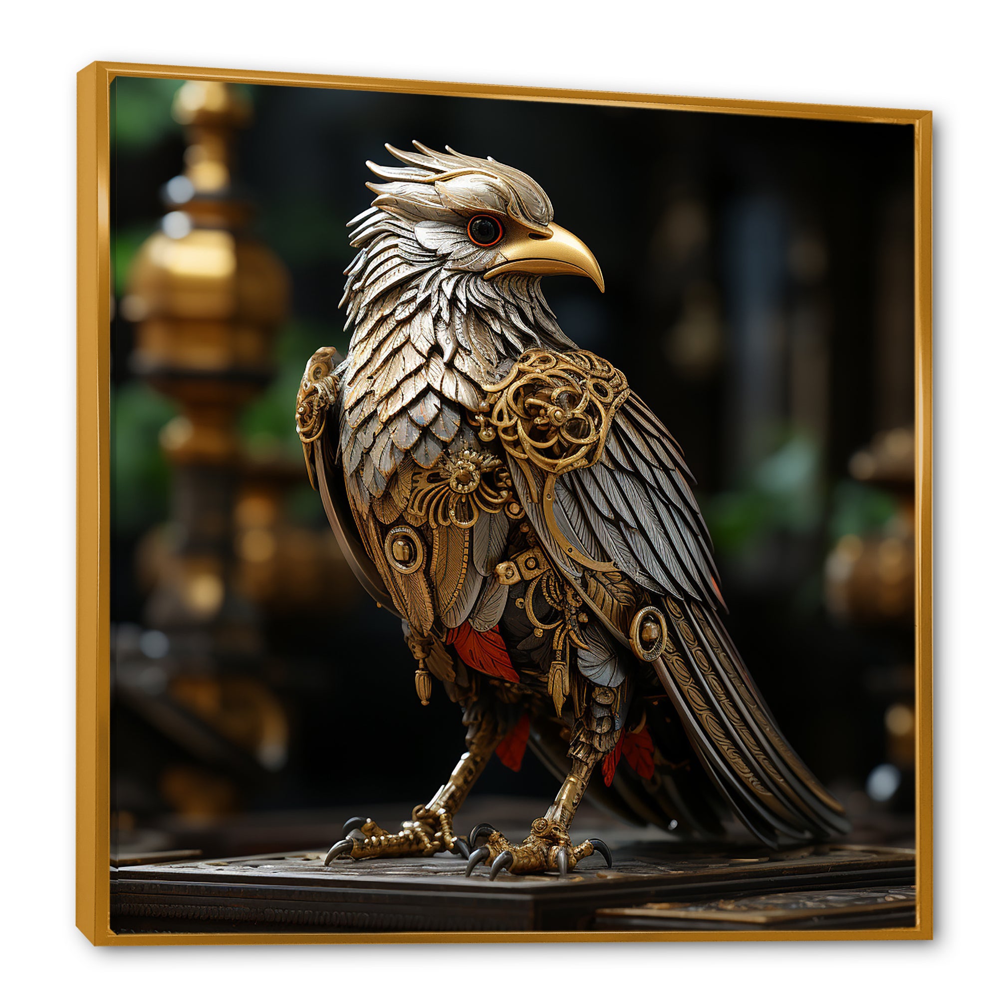 Gold Whimsical Baroque Bird - Bird Wall Decor