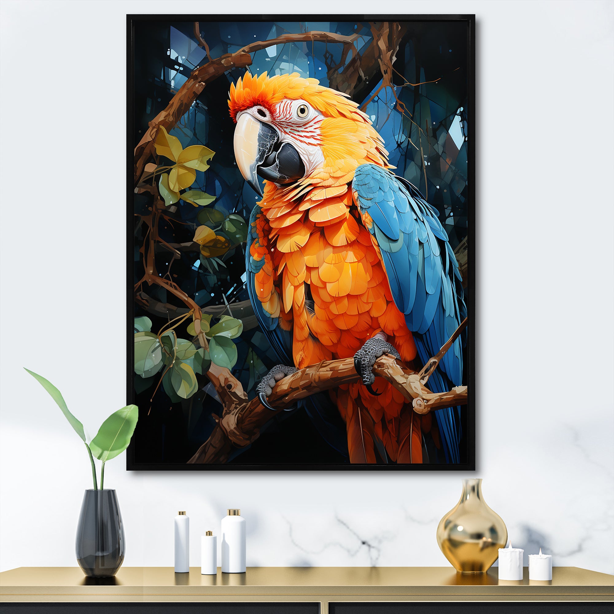 Yellow And Blue Parrot Paradise - Parrot Wall Art Prints