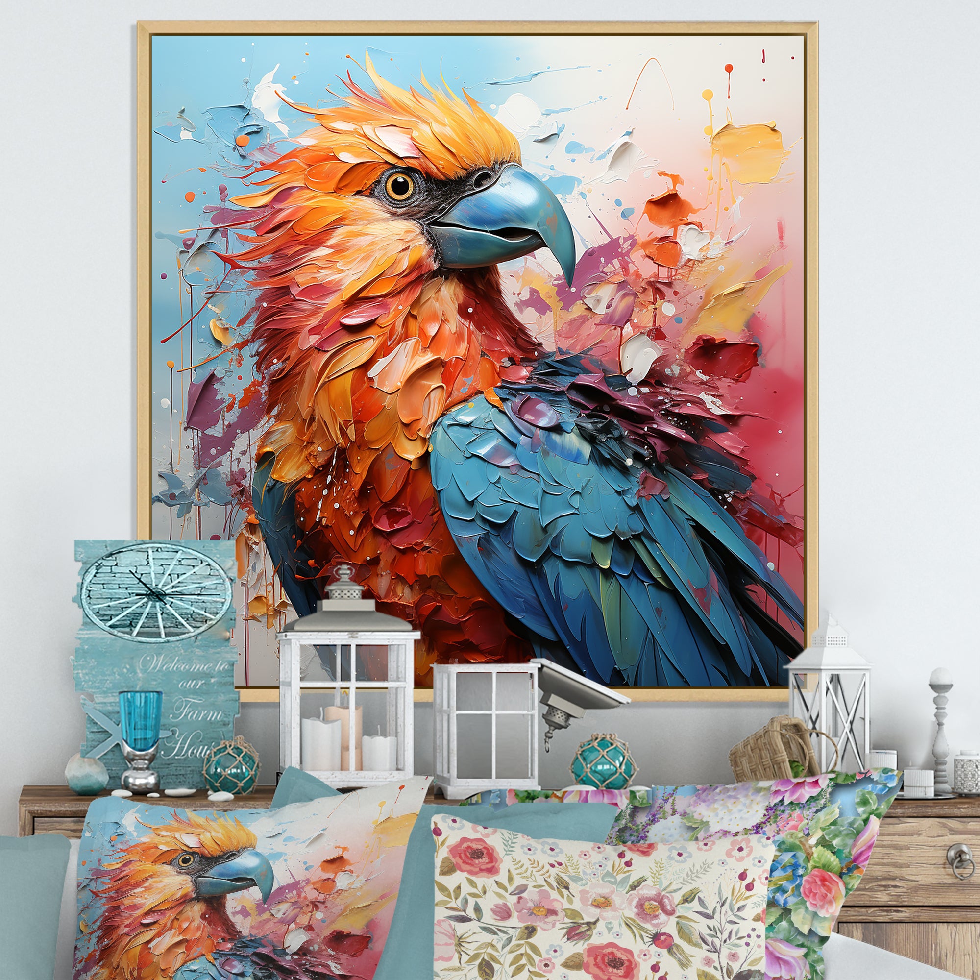 Parrots Colorful Encounters - Parrot Bedroom Wall Art