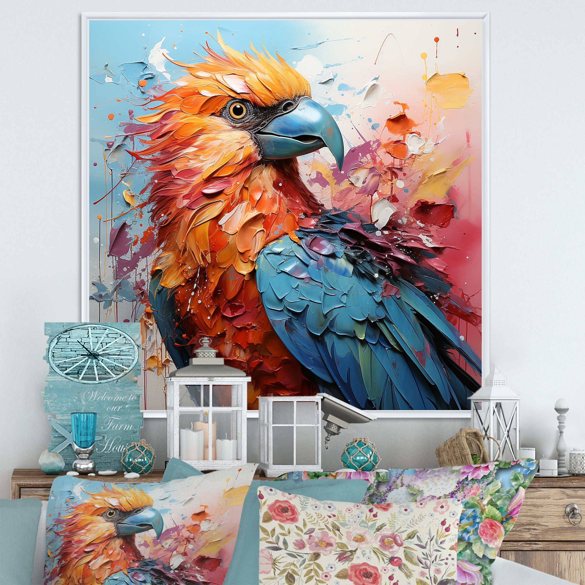 Parrots Colorful Encounters - Parrot Bedroom Wall Art