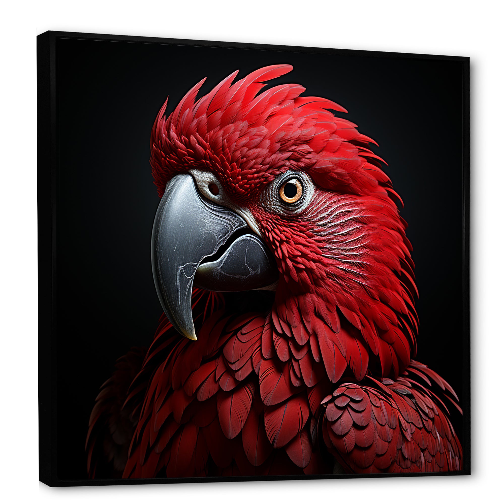 Crimson Elegance Tropical Parrot - Parrot Canvas Wall Art