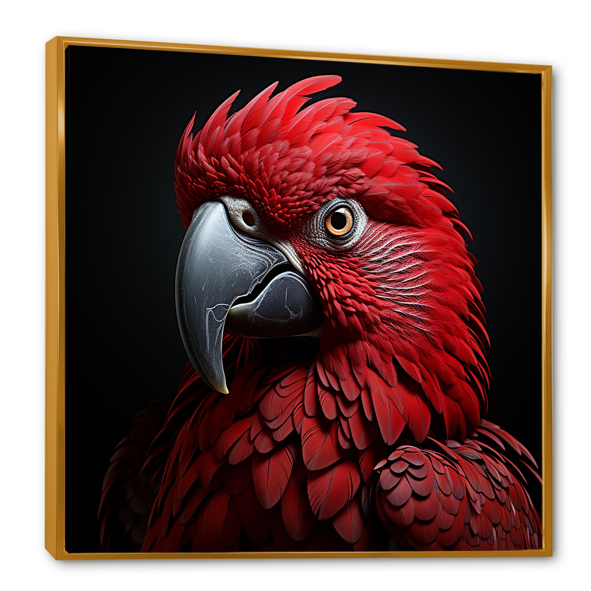 Crimson Elegance Tropical Parrot - Parrot Canvas Wall Art