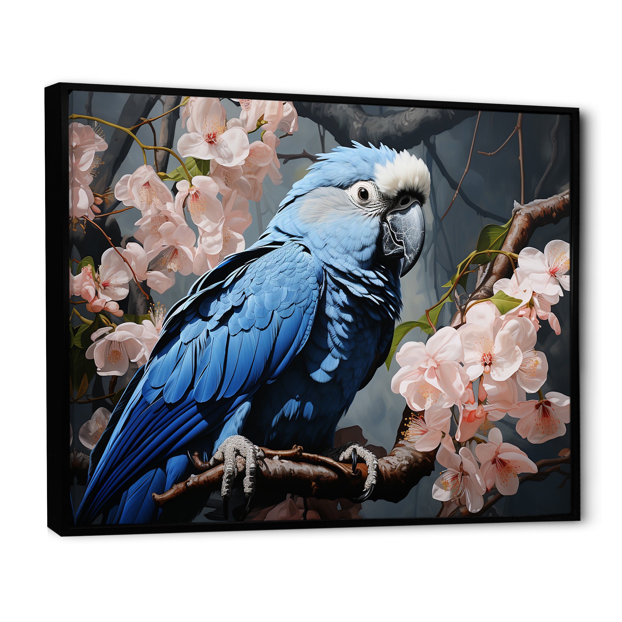 Ephemeral Plumage Charisma - Blue Parrot Wall Art