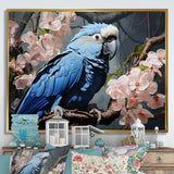 Ephemeral Plumage Charisma - Blue Parrot Wall Art