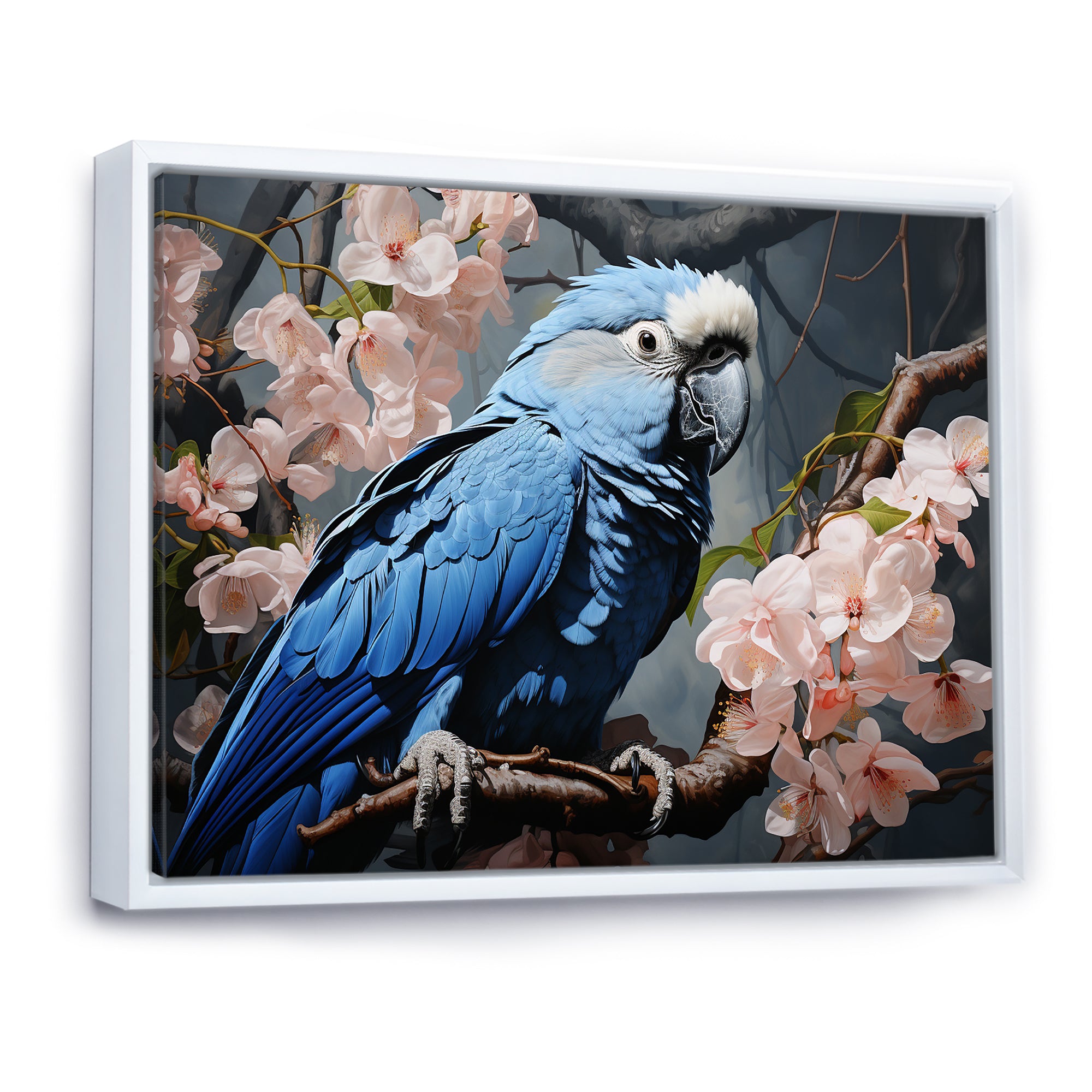 Ephemeral Plumage Charisma - Blue Parrot Wall Art