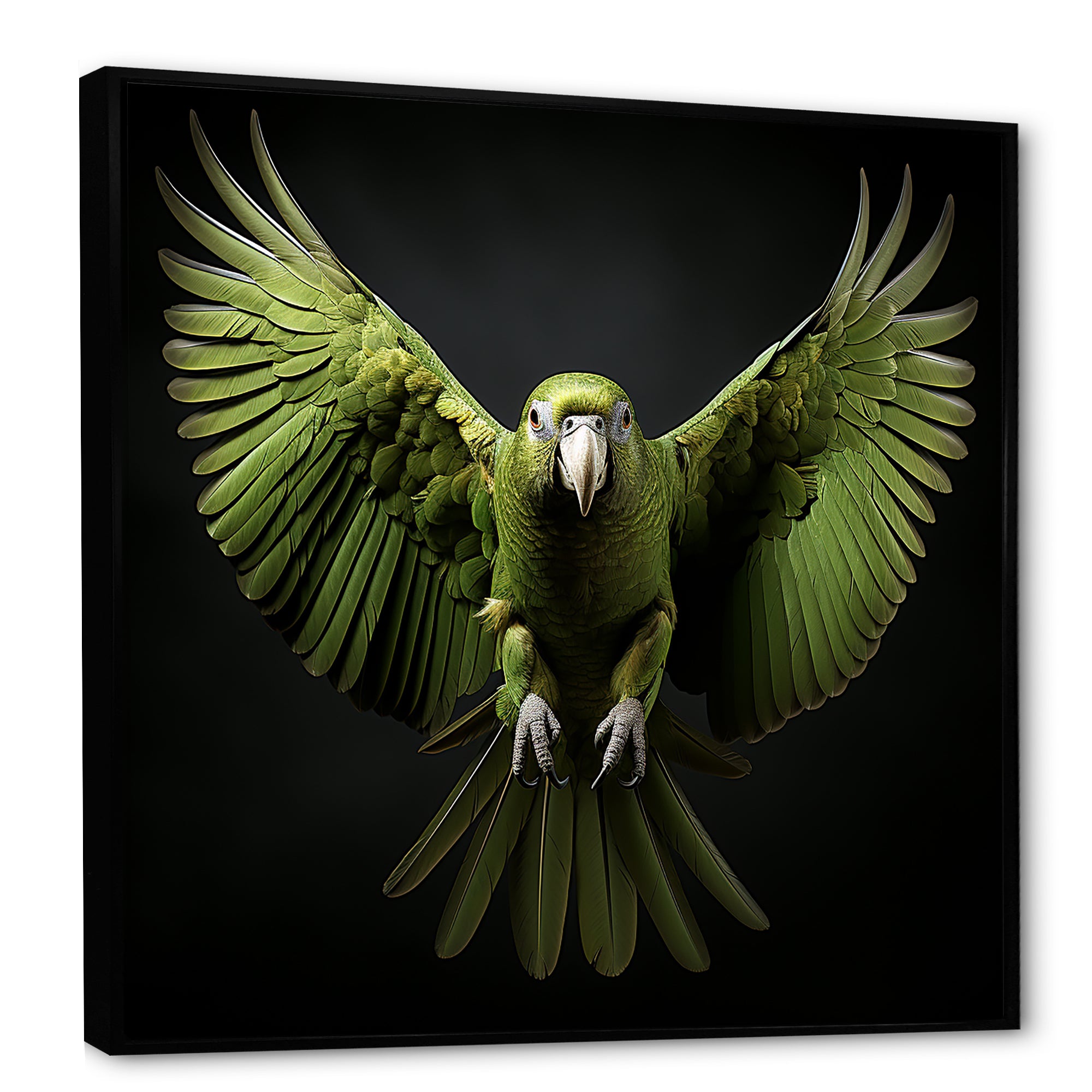 Eternal Winged Elegance - Green Parrot Wall Art