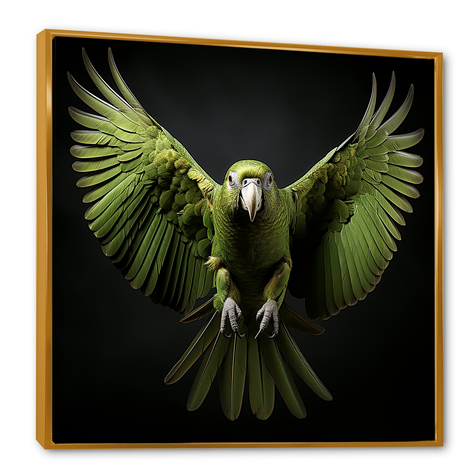 Eternal Winged Elegance - Green Parrot Wall Art